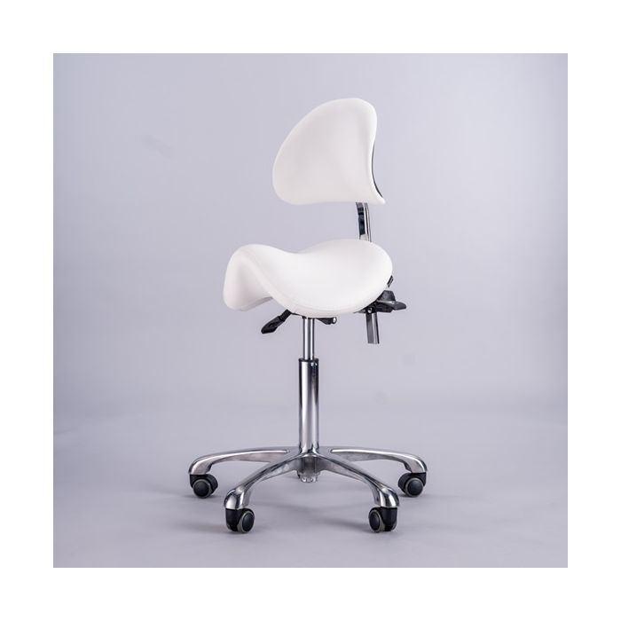 Ultimate Saddle Seat with Back Rest - White