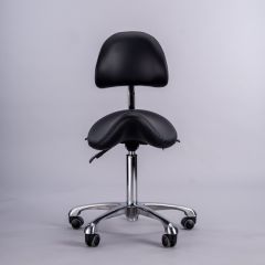 Explore Ultimate Saddle Seat with Back Rest - Black used in salons across the UK ✓ Free shipping over £99