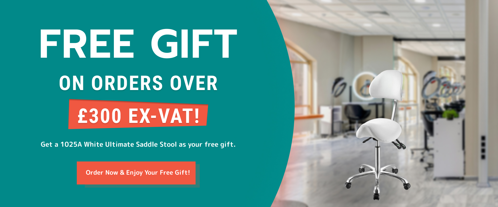 Get a FREE 1025A White Ultimate Saddle Stool with Orders Over £300 ex-VAT – Limited Time Offer